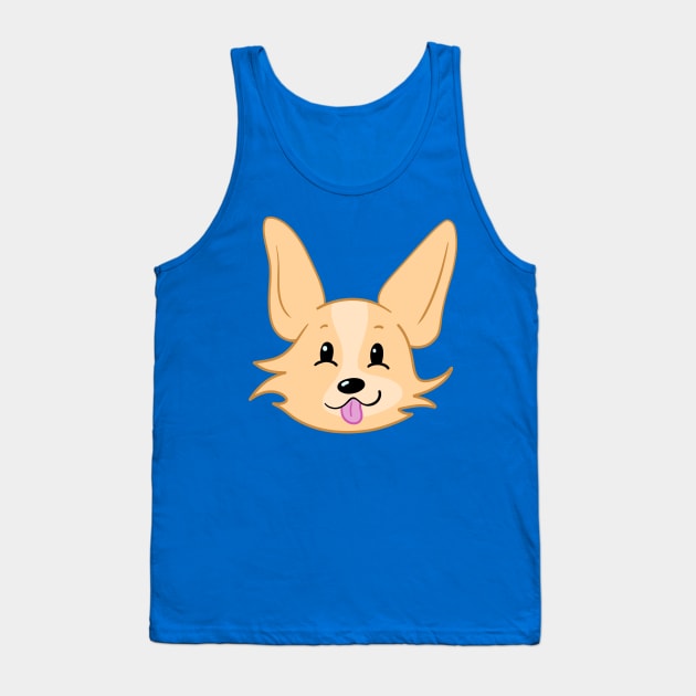 Cute Corgi Face Tank Top by KelseyLovelle